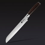 Damascus Steel Serrated Bread Knife, 8" (Espresso)