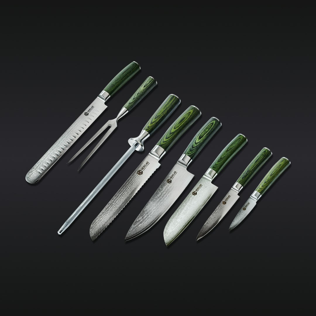 Damascus Steel Knife & Carving Set, 8-pc
